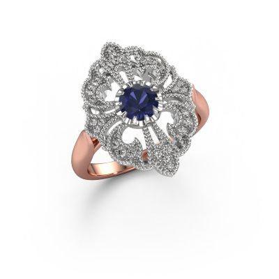 Verlobungsring Naida 585 Roségold Saphir 5 mm