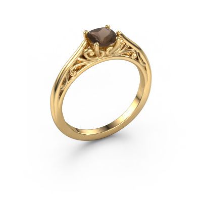 Engagement ring Shannon cus 585 gold smokey quartz 5 mm