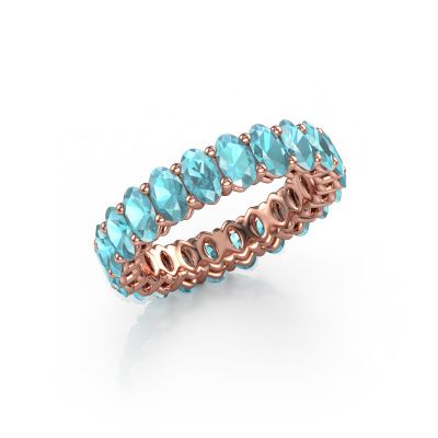 Stackable ring Heddy OVL 3x5 585 rose gold blue topaz 5x3 mm