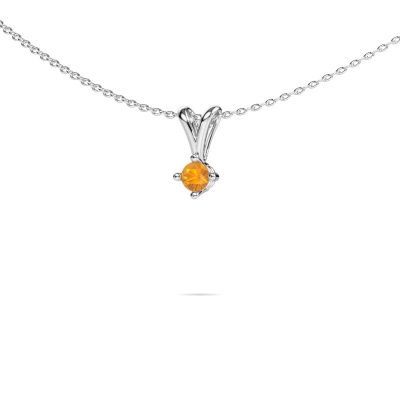 Pendant Jannette 585 white gold citrin 4 mm