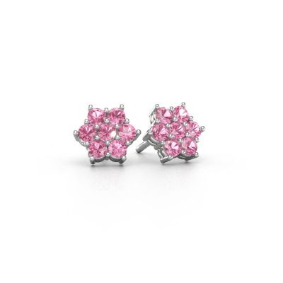 Stud earrings Bonita 950 platinum pink sapphire 2.4 mm