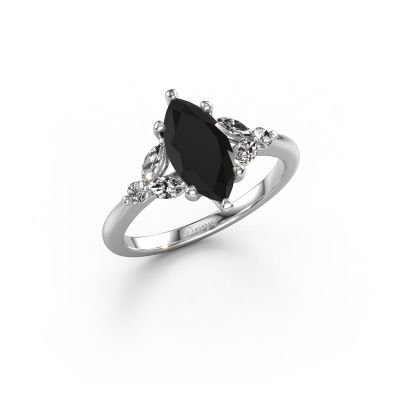 Engagement ring Megan MRQ 585 white gold black diamond 1.50 crt