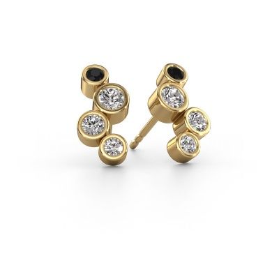 Ohrsteckers Marlys 2 585 Gold Schwarz Diamant 0.824 crt