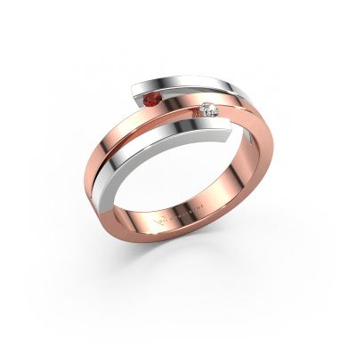 Ring Roxane 585 rose gold garnet 2 mm