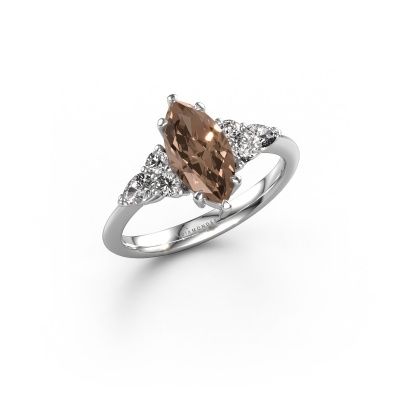 Engagement ring Melani MRQ 950 platinum brown diamond 1.79 crt
