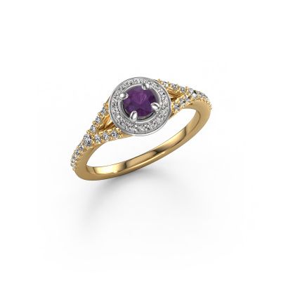 Engagement ring Pamela RND 585 gold amethyst 4 mm