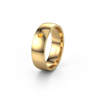 Wedding ring WH0101L26AP 585 gold citrin ±0.24x0.05 in