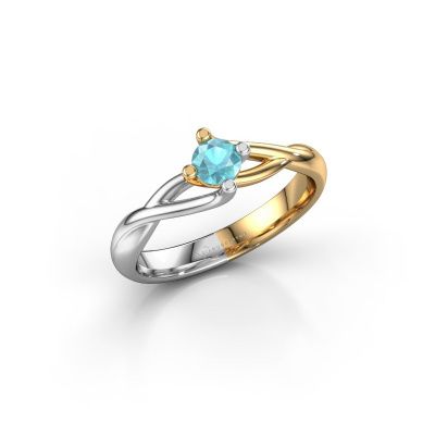 Engagement ring Paulien 585 gold blue topaz 4 mm