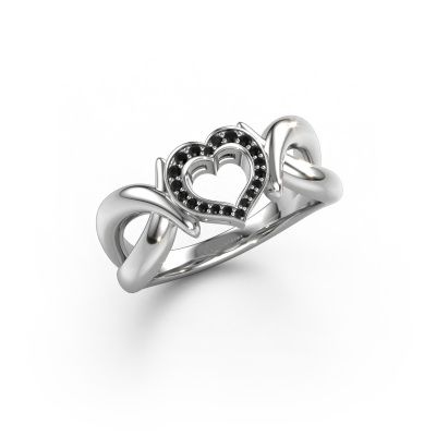 Ring Earlie 1 950 platinum black diamond 0.092 crt