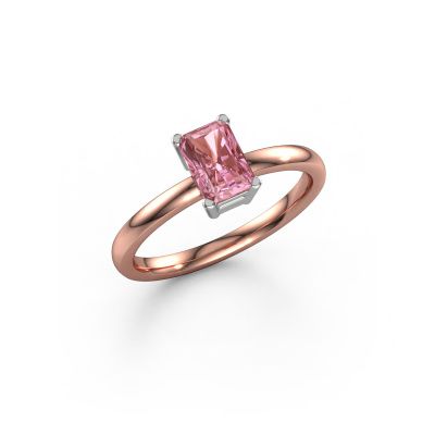 Engagement ring Denita 1 RAD 585 rose gold pink lab grown diamond 6.5x4.5 mm