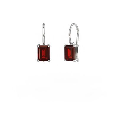 Pendants d'oreilles Cleo EME 585 or blanc grenat 8x6 mm