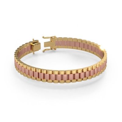 Rolex style bracelet Erik 10 mm 585 rose gold