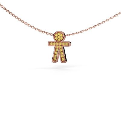 Anhänger Boy 585 Roségold Gelb Saphir 1 mm