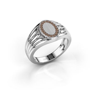 Pinky Ring Marinus 585 Weißgold Braun Diamant 0.15 crt