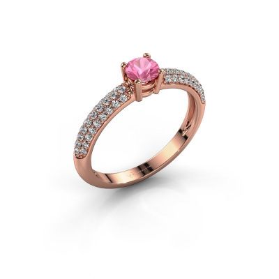 Ring Marjan 585 rosé goud roze saffier 4.2 mm