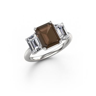 Verlovingsring Sandra 585 witgoud rookkwarts 9x7 mm