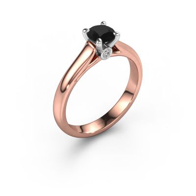Verlobungsring Valorie RND 1 585 Roségold Schwarz Diamant 0.60 crt
