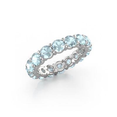 Stackable ring Heddy rnd 4.0 585 white gold aquamarine 4 mm