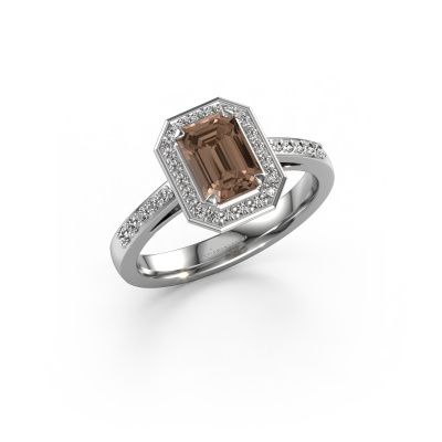 Verlobungsring Dodie 2 eme 950 Platin Braun Diamant 1.362 crt