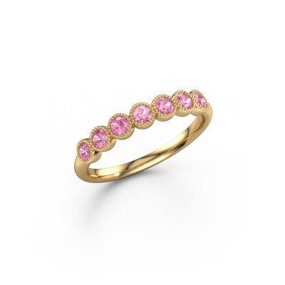 Ring Mariam half 585 gold pink sapphire 2.4 mm