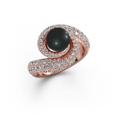 Ring Klasina 585 rose gold black pearl 7 mm