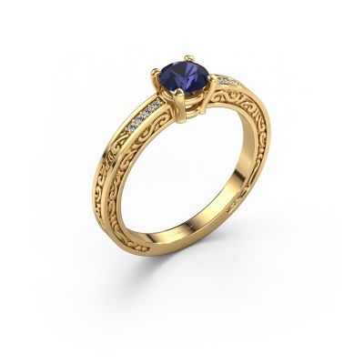 Engagement ring Claudette 2 585 gold sapphire 5 mm
