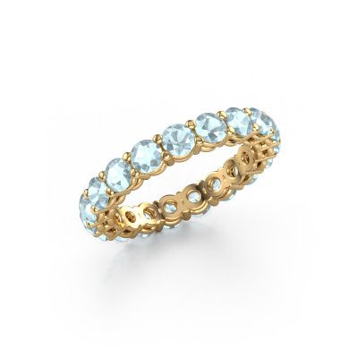 Stackable ring Michelle full 3.4 585 gold aquamarine 3.4 mm