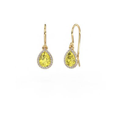 Drop earrings Seline per 585 gold yellow lab grown diamond 7x5 mm