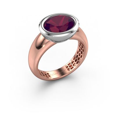 Bague Evelyne 585 or rose rhodolite 10x8 mm