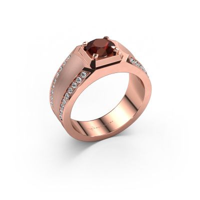 Bague pour homme Maarten 585 or rose grenat 6.5 mm