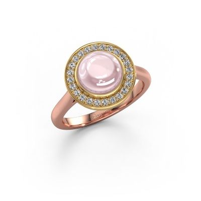 Ring Alisa 585 rose gold morganite champagne 8 mm