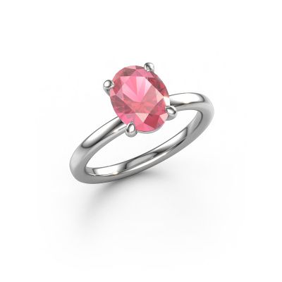 Engagement ring Simone OVL 1 950 platinum tourmaline pink 9x7 mm