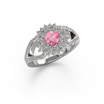 Ring Chasidy 2 585 white gold pink sapphire 5 mm