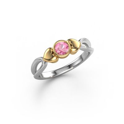 Ring Lorrine 585 white gold pink sapphire 4 mm
