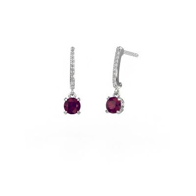 Pendants d'oreilles Tanja 1 585 or blanc rhodolite 5 mm