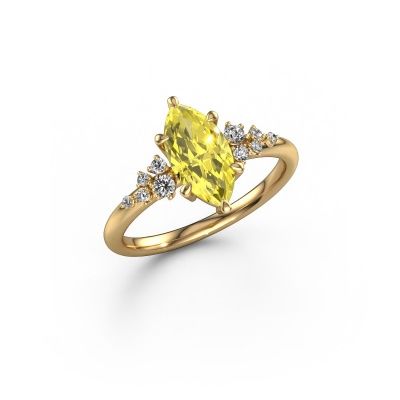 Engagement ring Royce MRQ 585 gold yellow lab grown diamond 11x5.5 mm