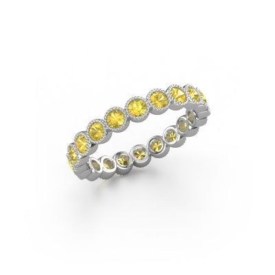 Bague Mariam 0.05 585 or blanc saphir jaune 2.4 mm