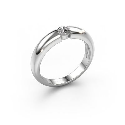 Bague de fiançailles Amelia 950 platine zircone 3.4 mm
