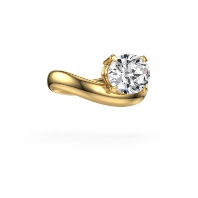 Engagement ring Floor OVL 585 gold lab grown diamond 2.70 crt