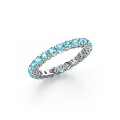 Stackable ring Michelle full 2.4 585 white gold blue topaz 2.4 mm