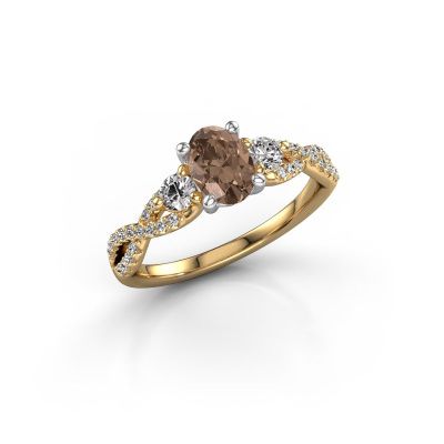 Verlovingsring Marilou OVL 585 goud bruine diamant 1.060 crt