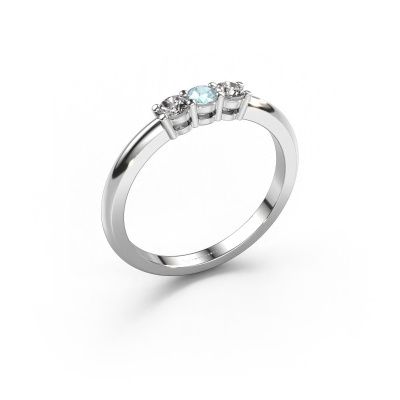 Ring Michelle 3 585 white gold aquamarine 3.7 mm