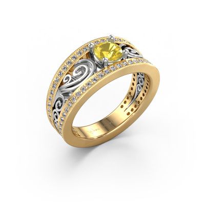 Bague de fiançailles Julliana 585 or jaune saphir jaune 5 mm