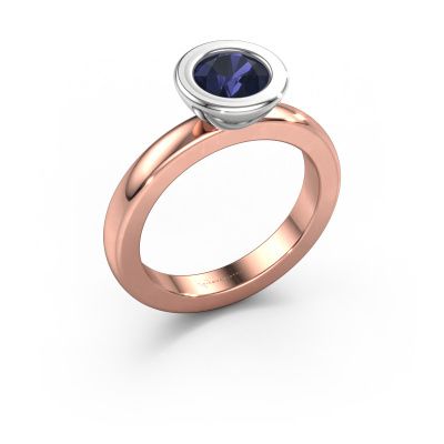 Stacking ring Eloise Round 585 rose gold sapphire 6 mm