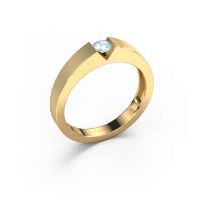 Engagement ring Lizzy 1 585 gold aquamarine 3.7 mm