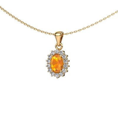 Pendant Margien 585 gold citrin 7x5 mm