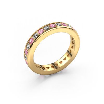 Bague superposable Nienke 585 or jaune saphir rose 2.2 mm
