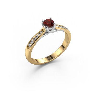 Engagement ring Mia 2 585 gold garnet 5 mm