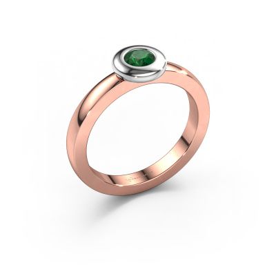 Ring Iris 585 rose gold emerald 4 mm