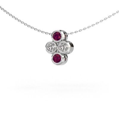 Pendant Judi 950 platinum rhodolite 3.4 mm